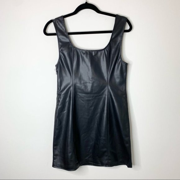 BB Dakota Rock City Vegan Leather Mini Dress Black Size Medium - Picture 13 of 14
